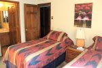 Mammoth Vacation Rental Snowflower 45 - Master Bedroom with Flat Screen TV, Adjoining Bathroom and Walk-in Closet